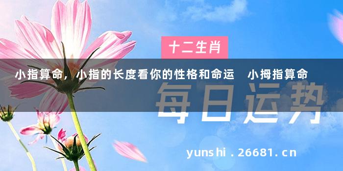 小指算命,小指的长度看你的性格和命运 小拇指算命